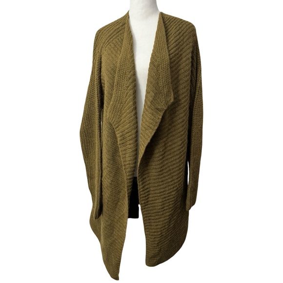 Massimo Dutti Alpaca Wool Blend Open Front Cardigan Size M Made in Italy Green - Picture 7 of 14